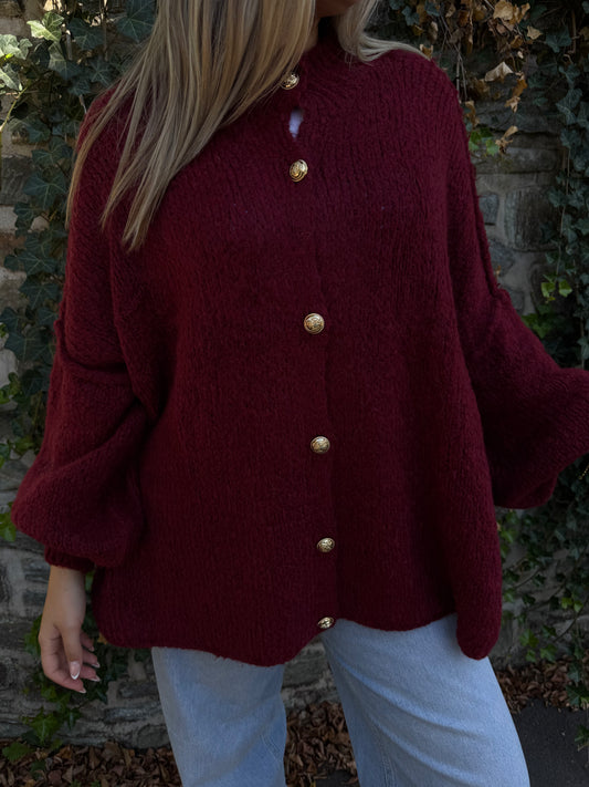kuschelige Strickjacke bordeaux