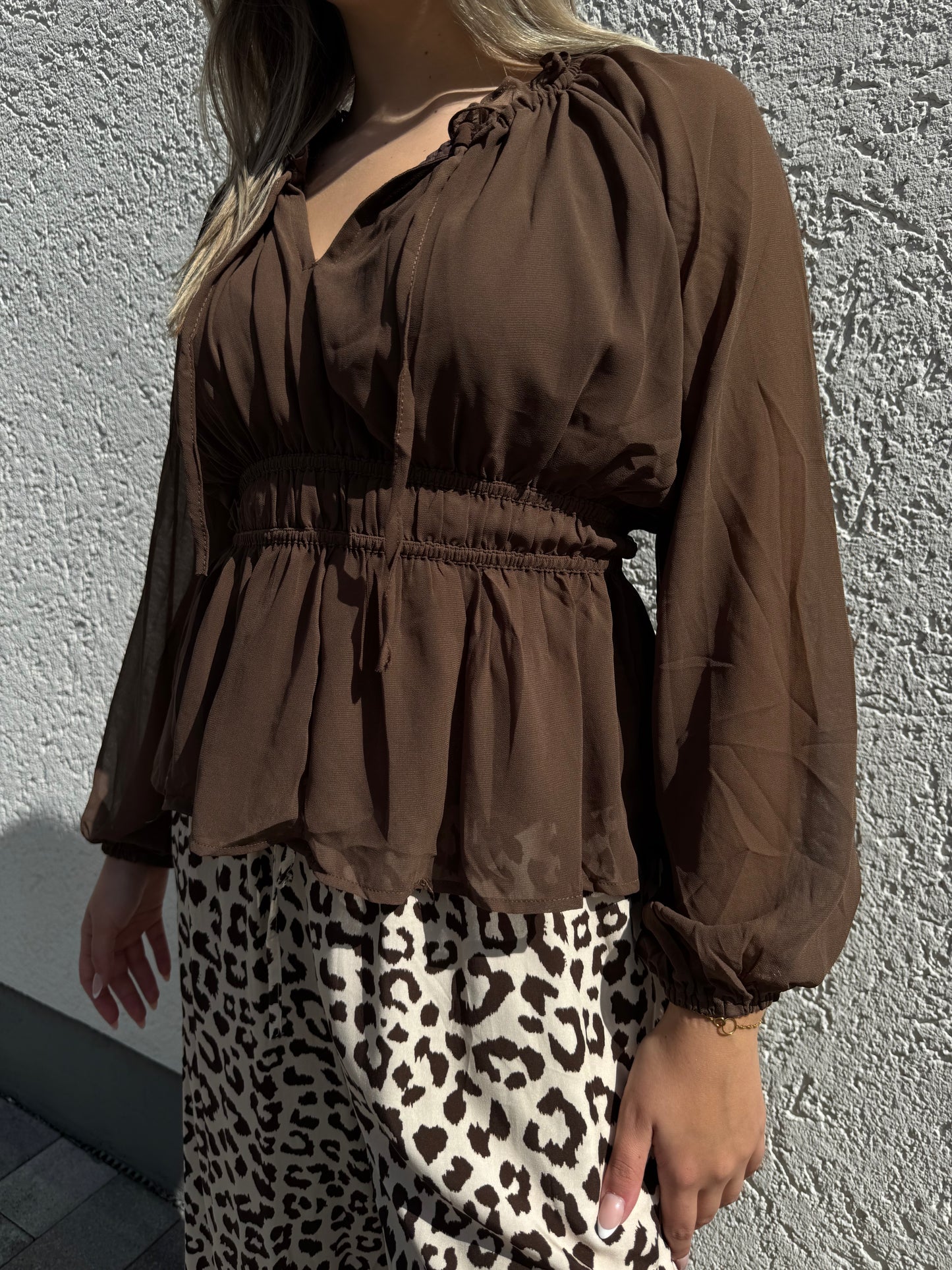 Schößchenbluse schokobraun