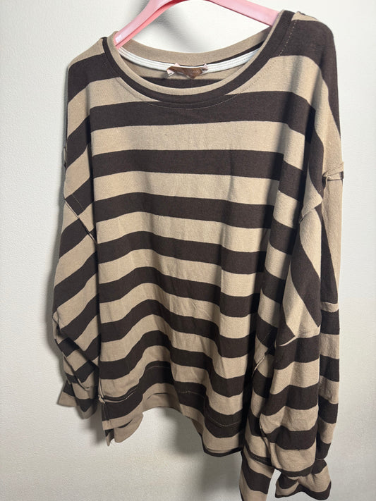 Dünnes Sweatshirt braun beige