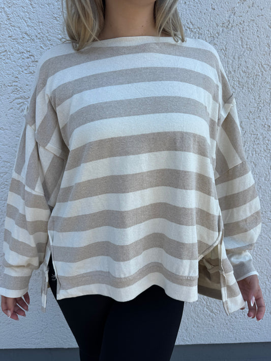 Dünnes Sweatshirt creme beige
