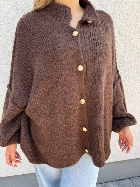 kuschelige Strickjacke braun