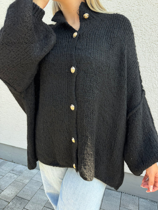 kuschelige Strickjacke schwarz