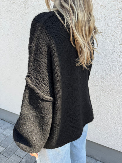 kuscheliger Strickpullover schwarz