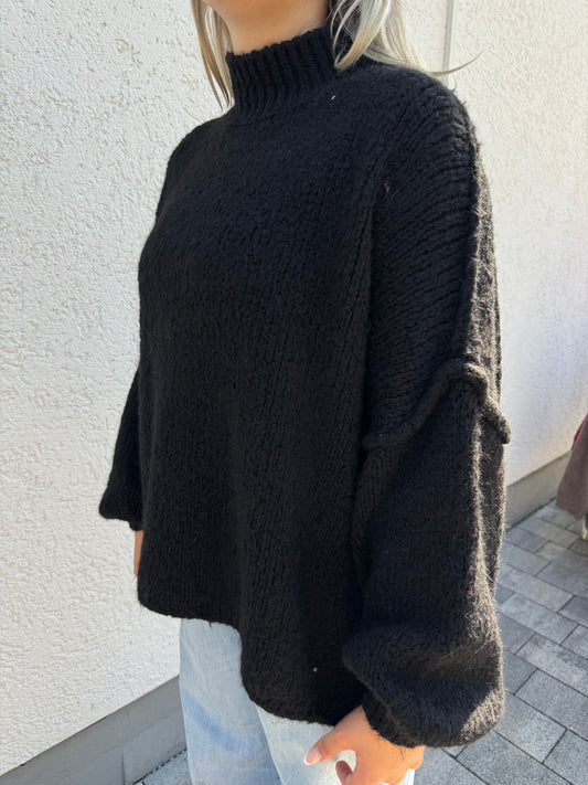 kuscheliger Strickpullover schwarz