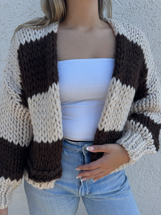 Grobstrick Cardigan braun