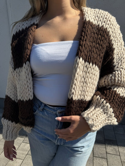 Grobstrick Cardigan braun