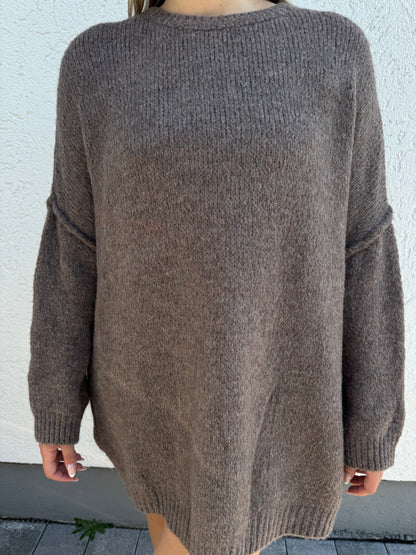 kuscheliges Strickkleid braun