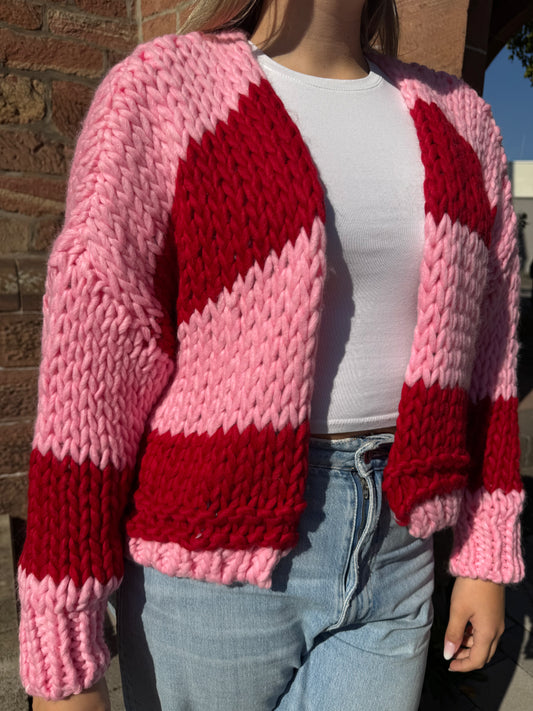 Grobstrick Cardigan pink
