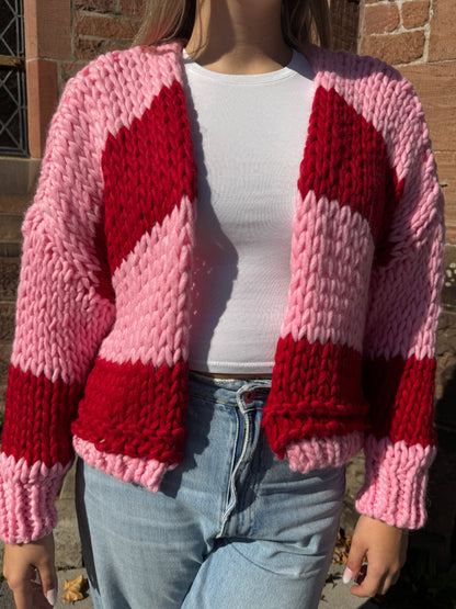 Grobstrick Cardigan pink