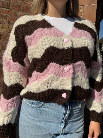 Strickjacke chocolate rose