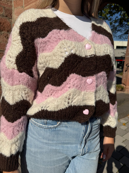 Strickjacke chocolate rose