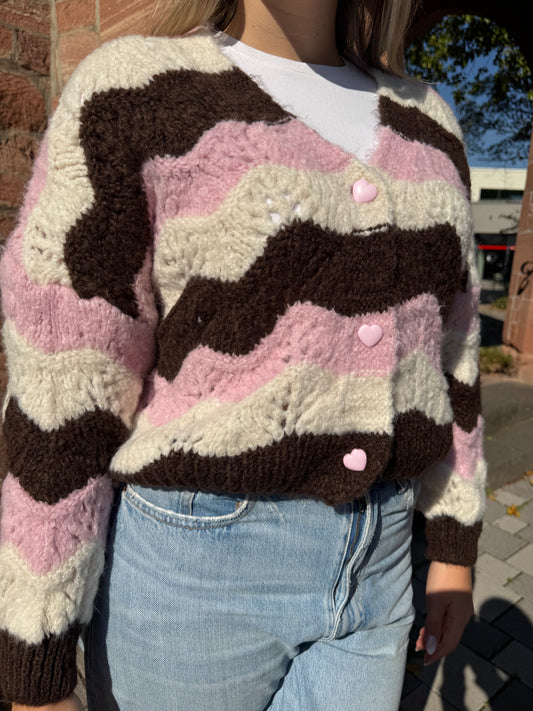 Strickjacke chocolate rose
