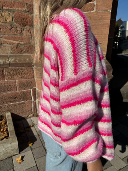 Strickjacke rosa stripes