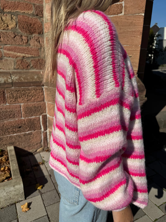 Strickjacke rosa stripes