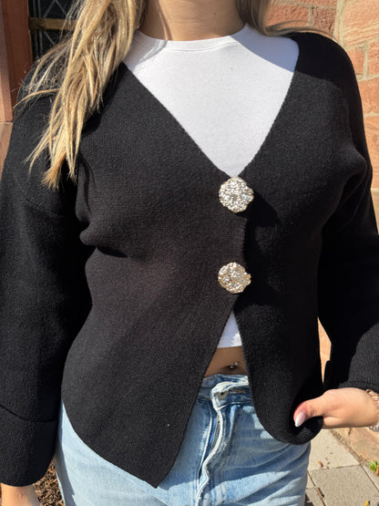 Strickjacke Chic in schwarz