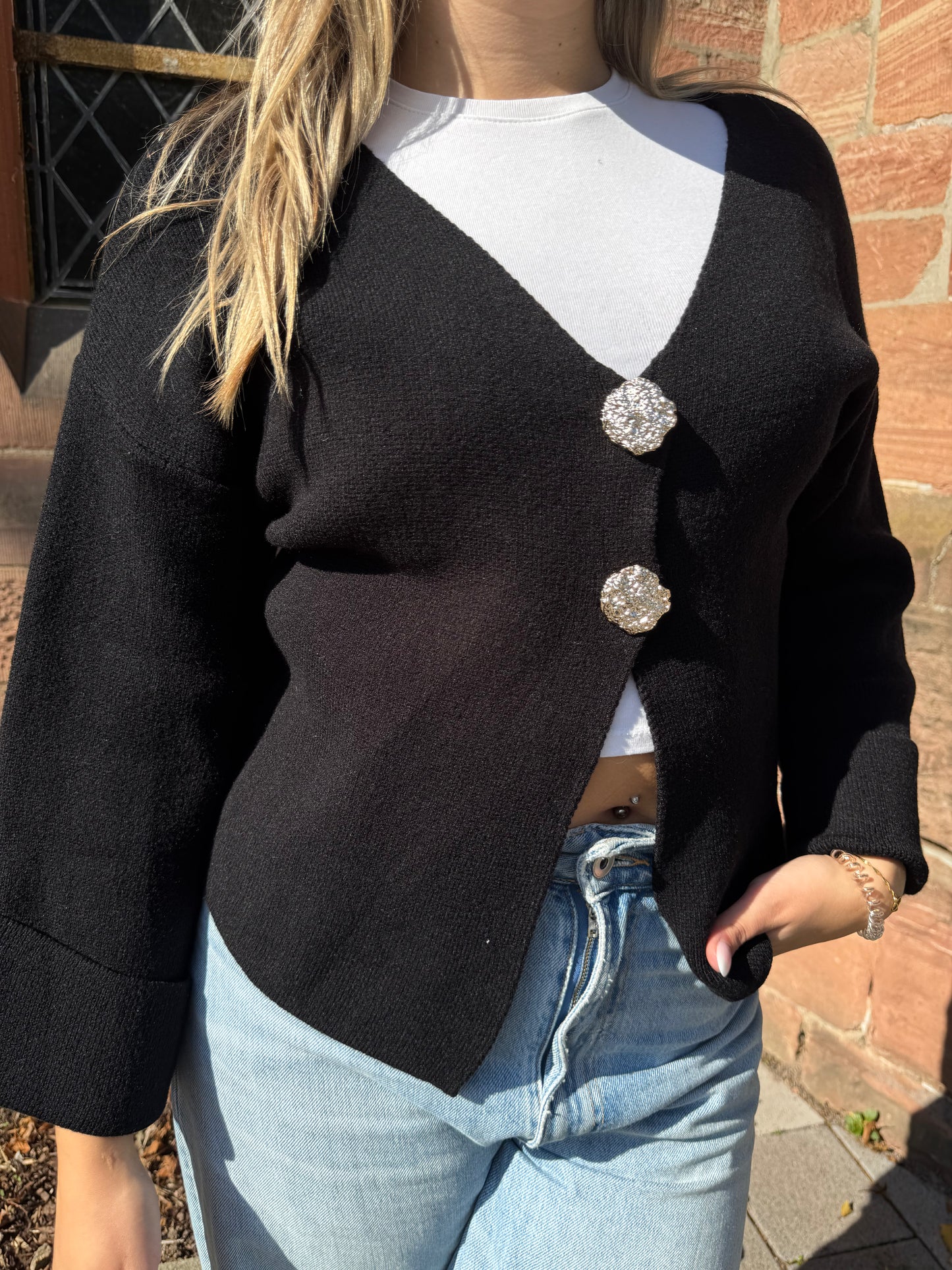 Strickjacke Chic in schwarz