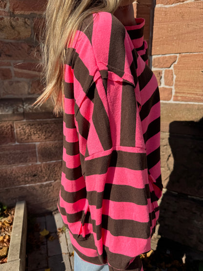 Dünnes Sweatshirt pink braun
