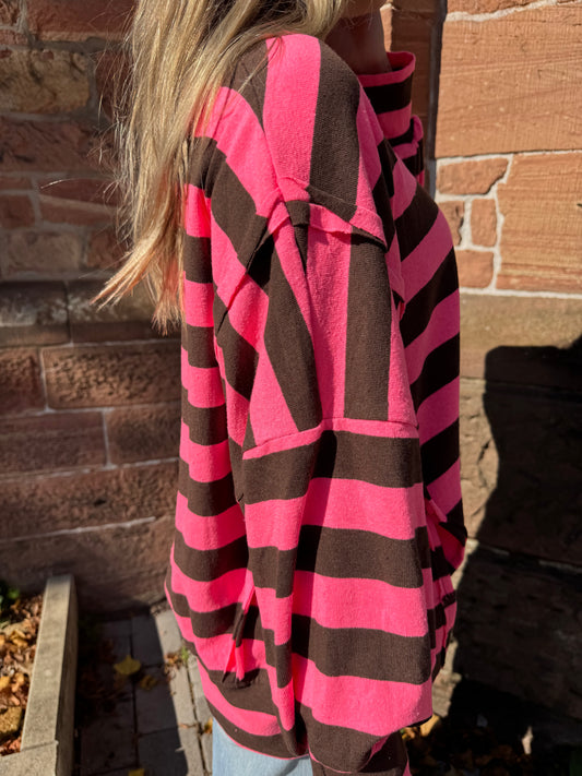 Dünnes Sweatshirt pink braun