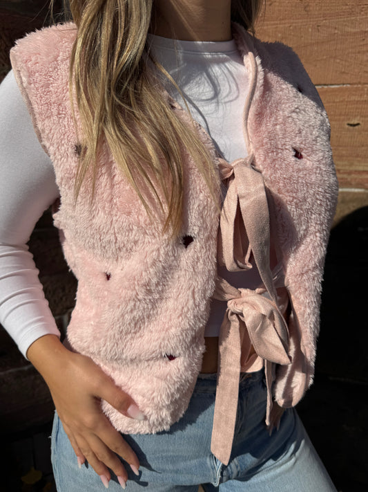 Teddyweste Herzilein rosa