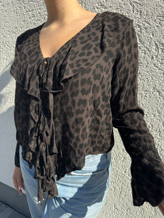 Leo Bluse dunkelbraun