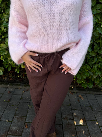 Lockere Baumwoll Hose braun