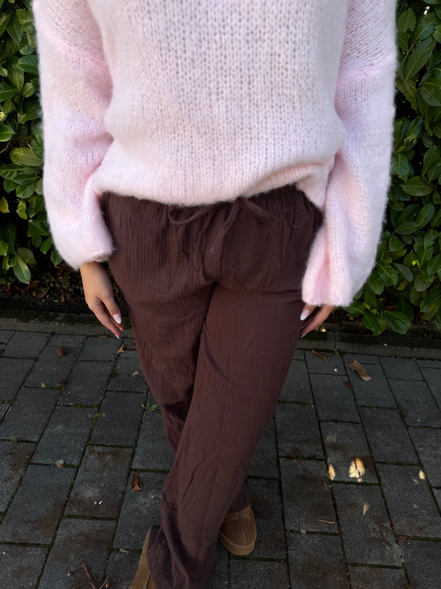 Lockere Baumwoll Hose braun