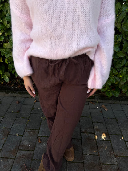 Lockere Baumwoll Hose braun