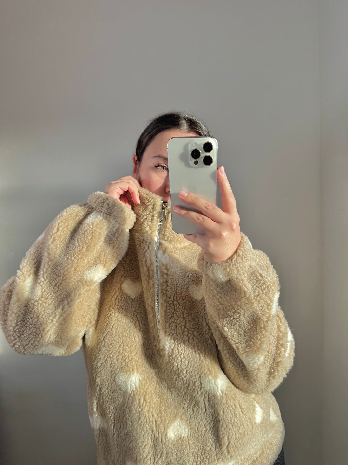 Fleece Zip Pullover Herzchen