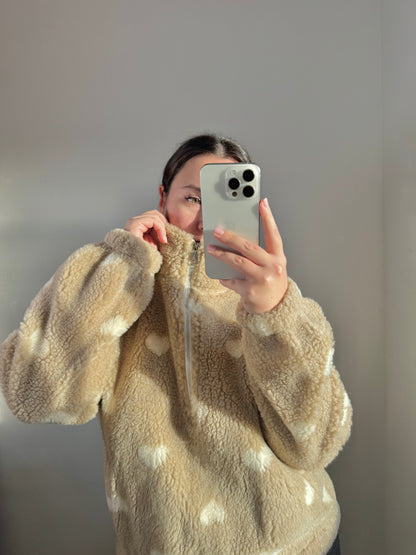 Fleece Zip Pullover Herzchen