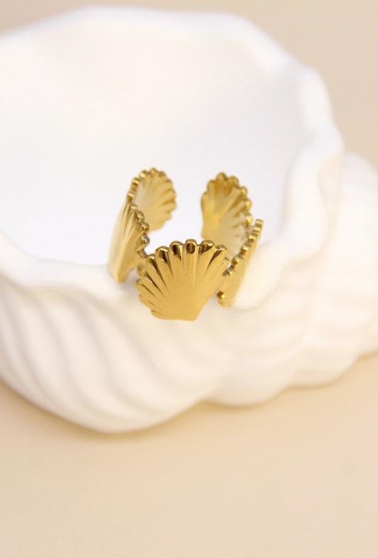 Muschel Ring gold