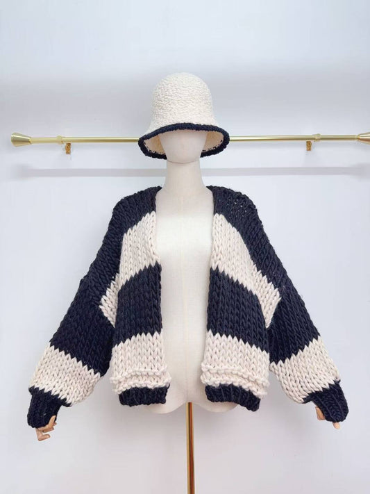 Grobstrick Cardigan schwarz